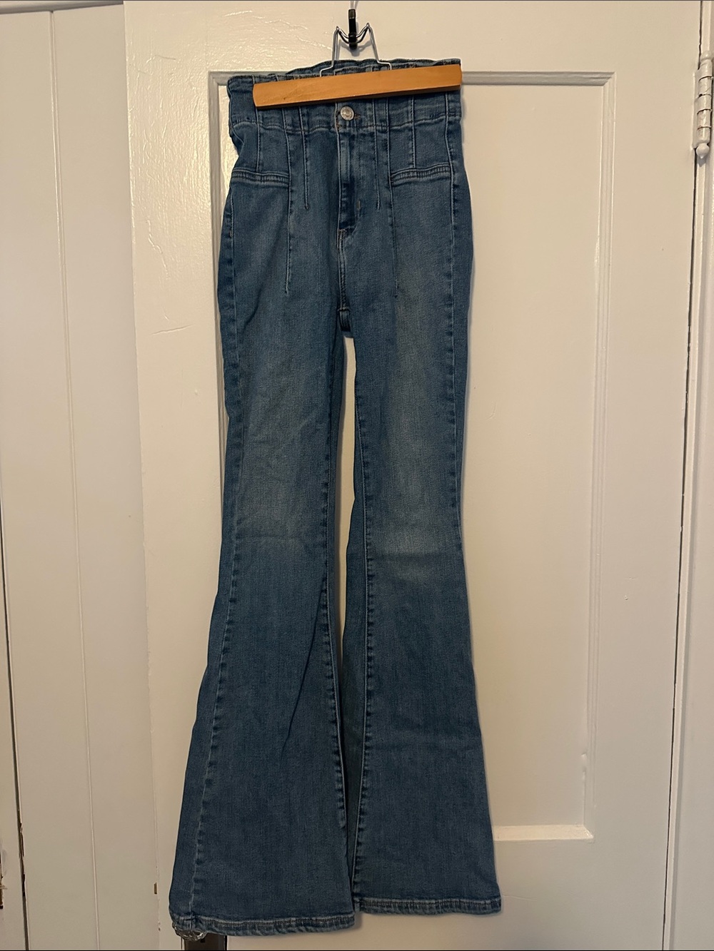 We The Free High-Rise Flare Jeans in Denim Blue